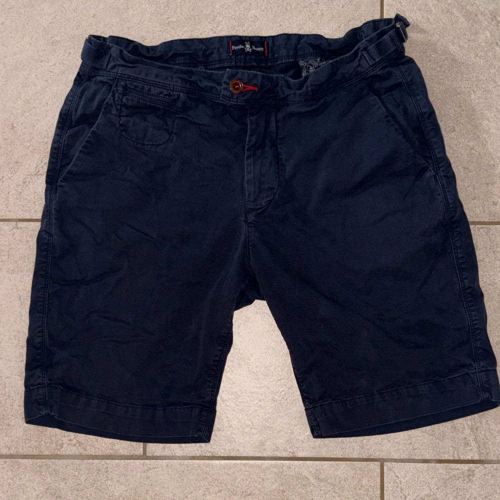 Psycho Bunny Men's Navy Cargo Shorts